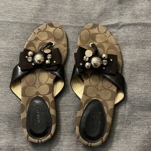 Coach Women's Brown and Black Sandals